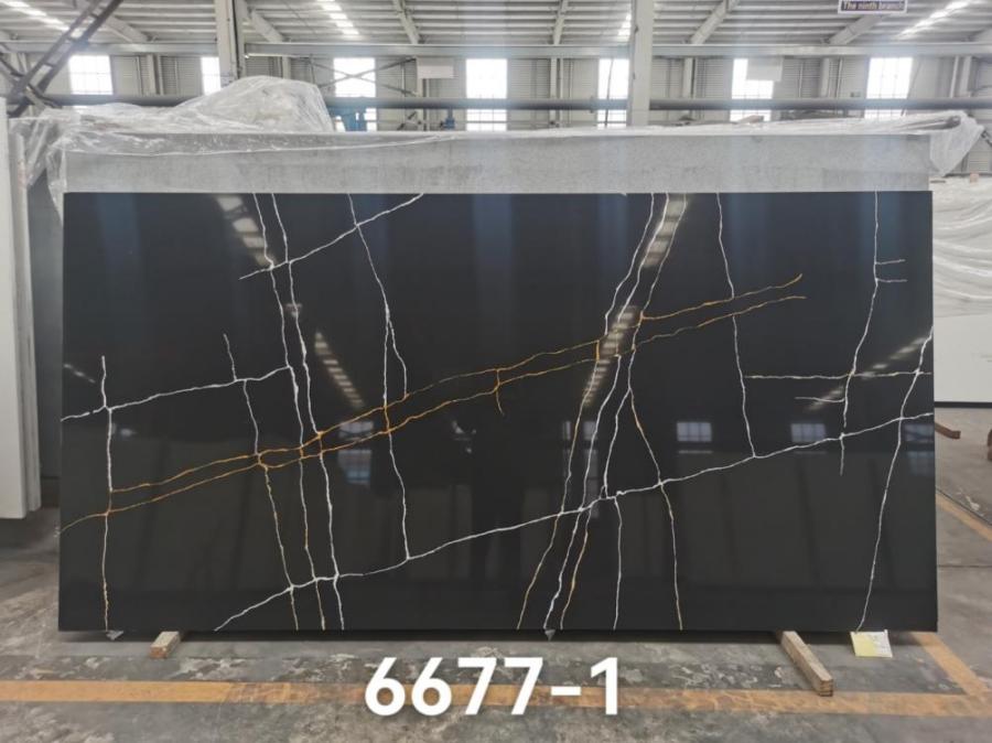 Black Calacatta Quartz Slab