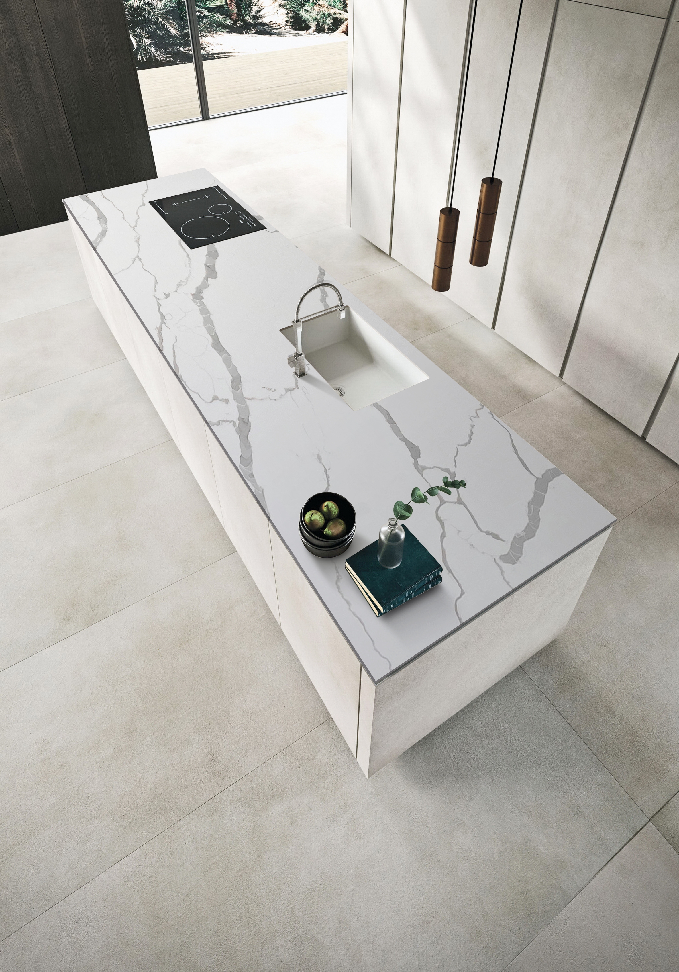 Calacatta quartz slab 7080-2