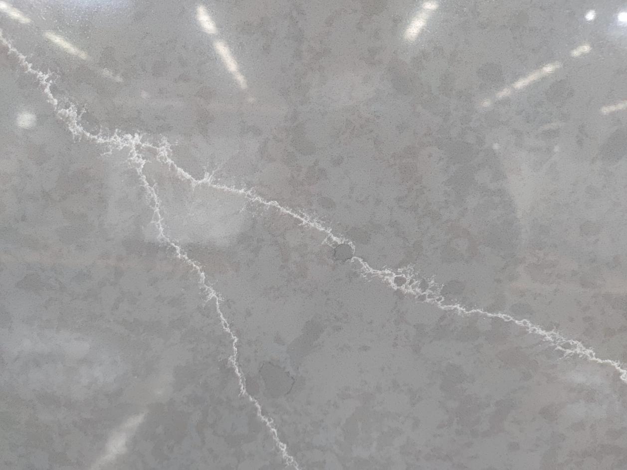 Cement Grey Quartz Stone με λευκή φλέβα Made in China 4049-3