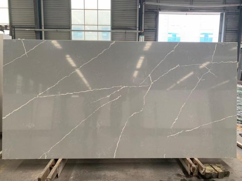 Gray Calacatta Quartz Slab-1