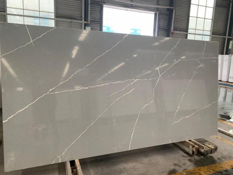 Gray Calacatta Quartz Slab-2