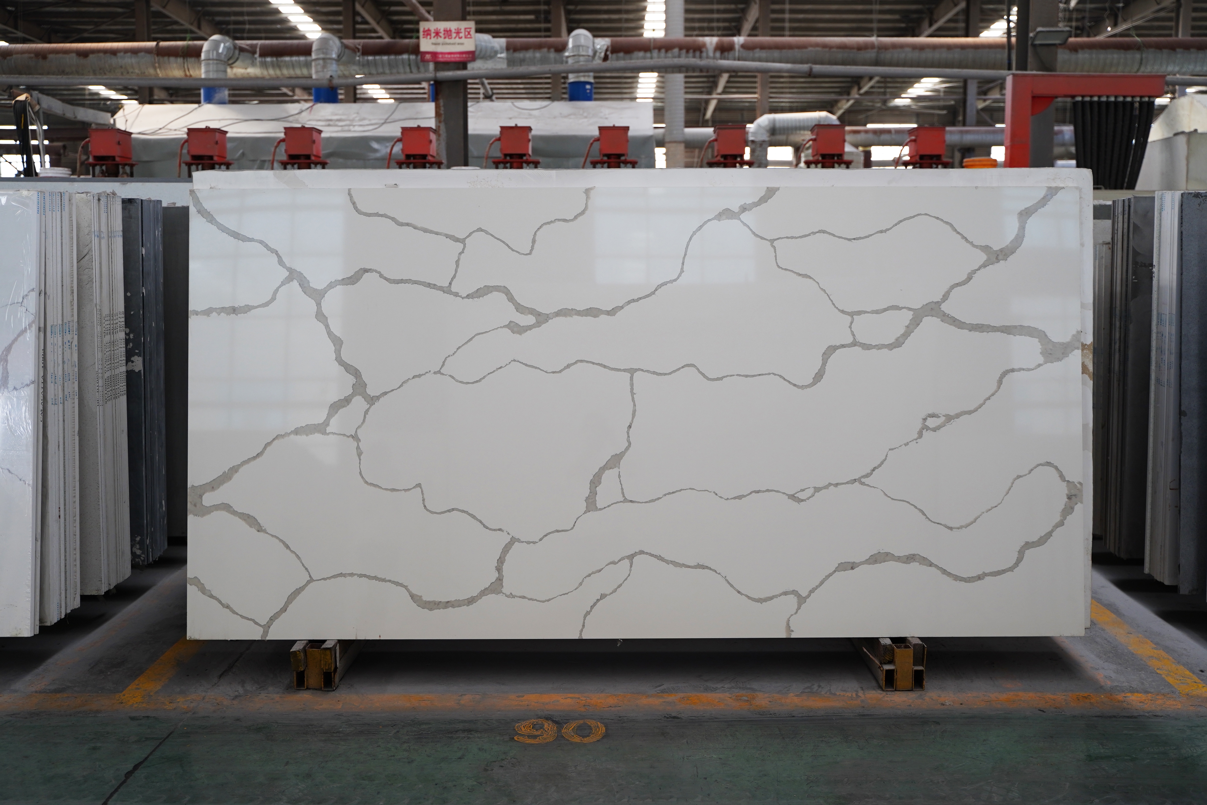 White Quartz Stone Slabs Artificial Stone Classic Calacatta Marble-Touch 1399