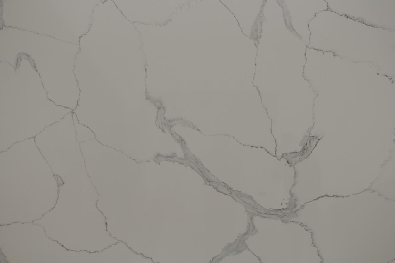 Lousas de pedra de cuarzo branco con aspecto de mármore de pedra artificial de vea longa 4097-1