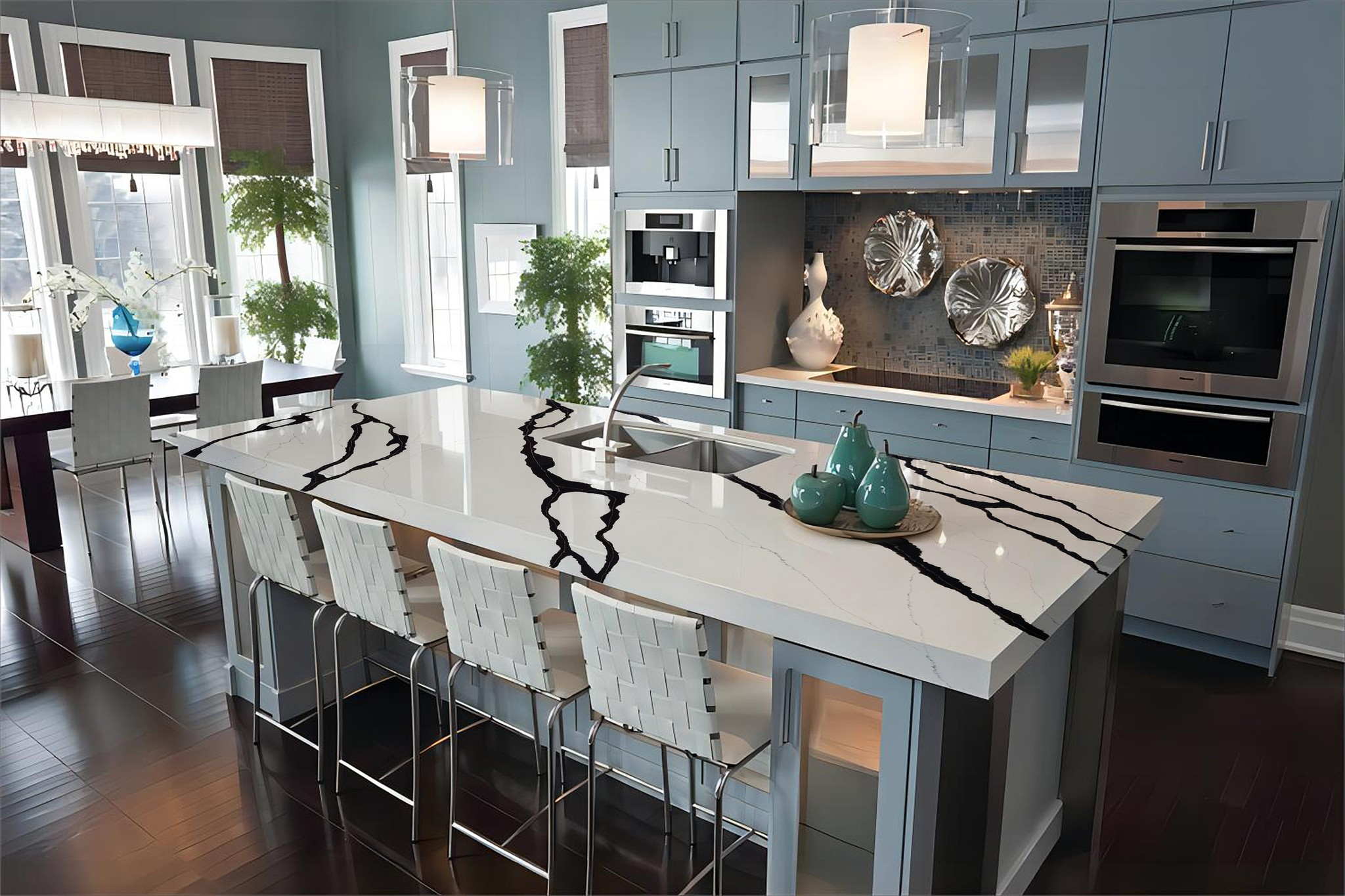 Wholesale 70-120 mesh RH6853 calacatta kitchen countertop Horizon ...