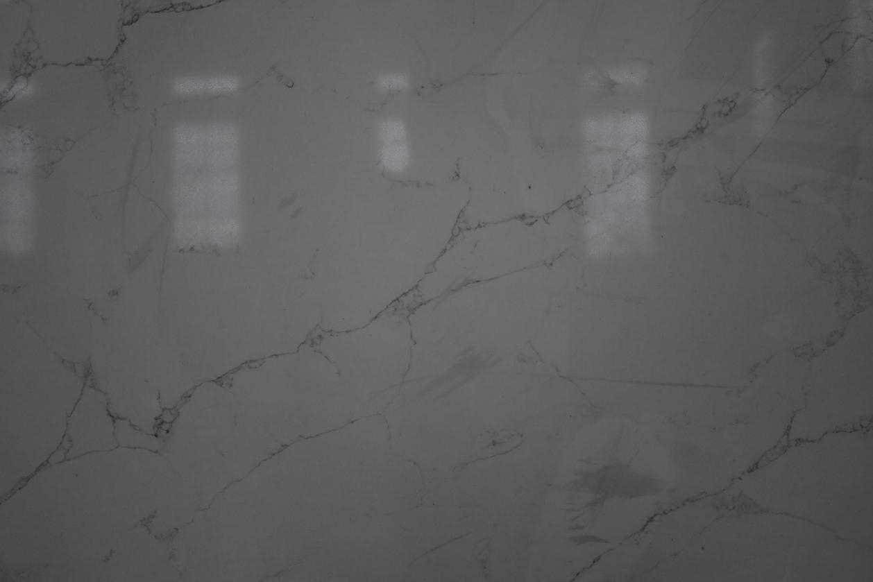 White Quartz Stone Slabs with Long Focculent Vein Artificial Stone Marble Look1203-2