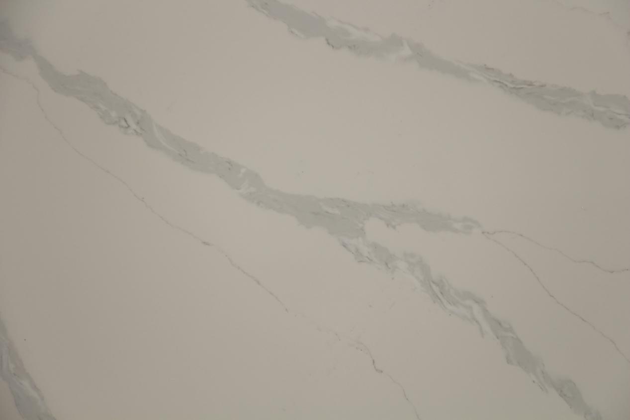 White Quartz Stone Slabs with long Vein Artificial Stone Made in China 4091-2